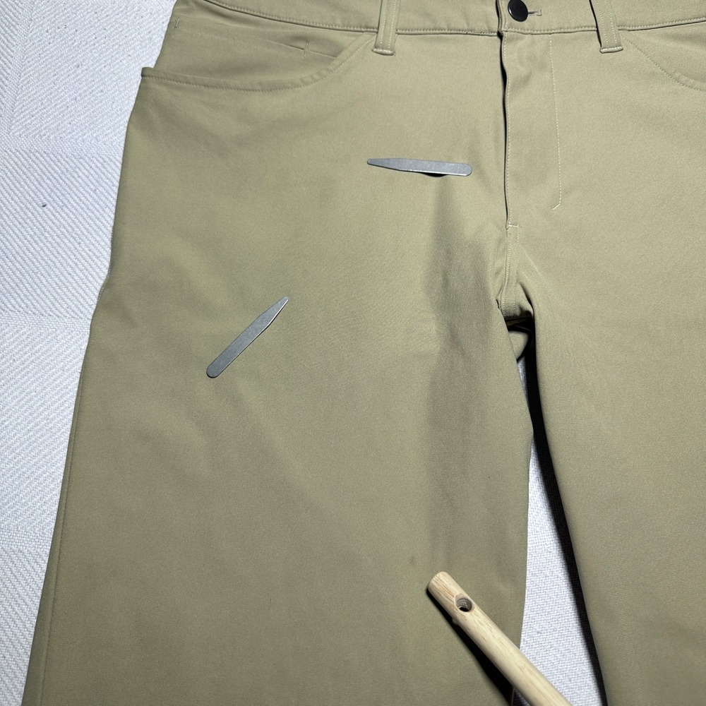 Lululemon ABC Classic Pant Mens 34x34 Warpstreme Khaki Sand Straight Leg Stretch - Picture 3 of 16
